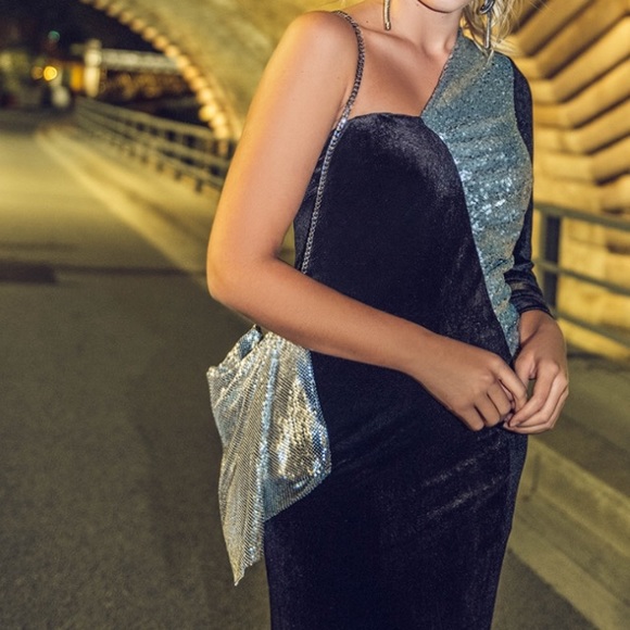 Eloquii Dresses & Skirts - Eloquii One Shoulder Sequin and Velvet Dress 20